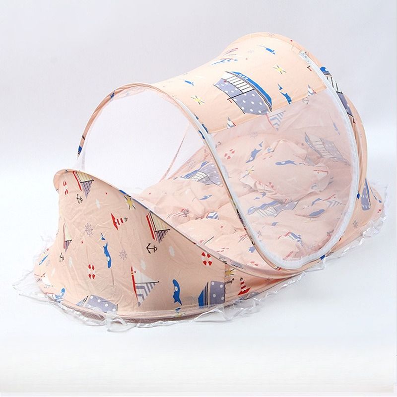 Children Fold Out And Carry Mosquito Nets With Sleeping Pads, Pillows, Mosquito Nets, Bed With Zippers, Mosquito Nets For Children Aged 0-3_voghion.com