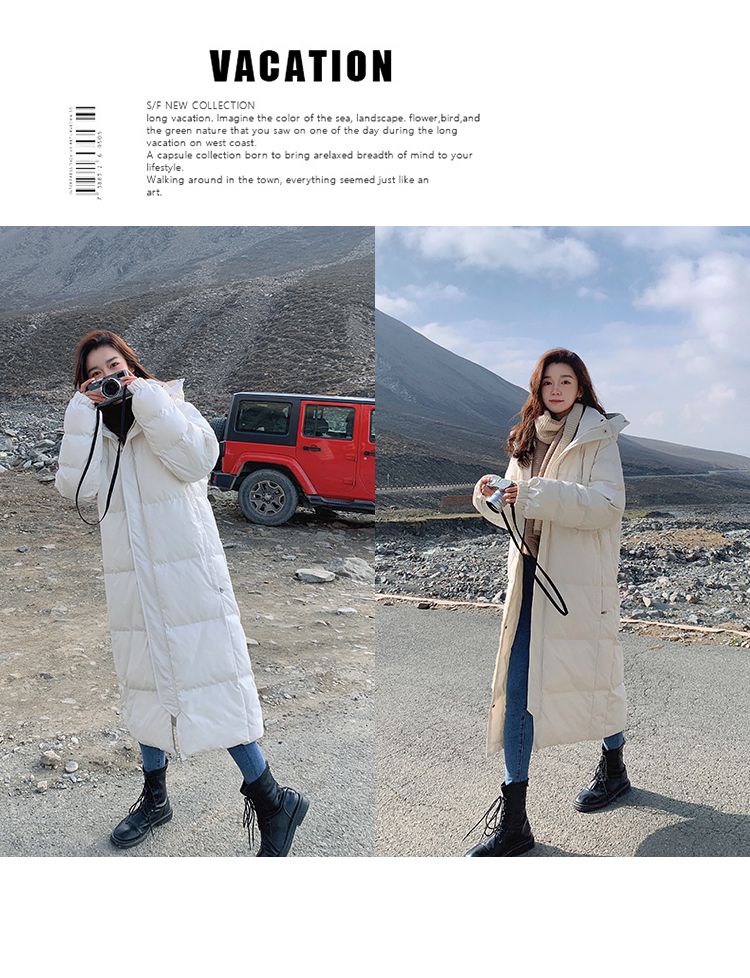 Langes Knie bis zum Knöchel für Damen im Winter 2021, neue, dicke Kapuzenjacke aus locker sitzender Baumwolle_voghion.com