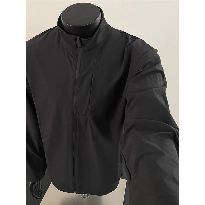 Giacca estiva da uomo americana funzionale, sottile, con protezione solare, per sport all'aria aperta e ciclismo, di qualità imbattibile, con colletto alto, ad asciugatura rapida e sensibile al ghiaccio._voghion.com