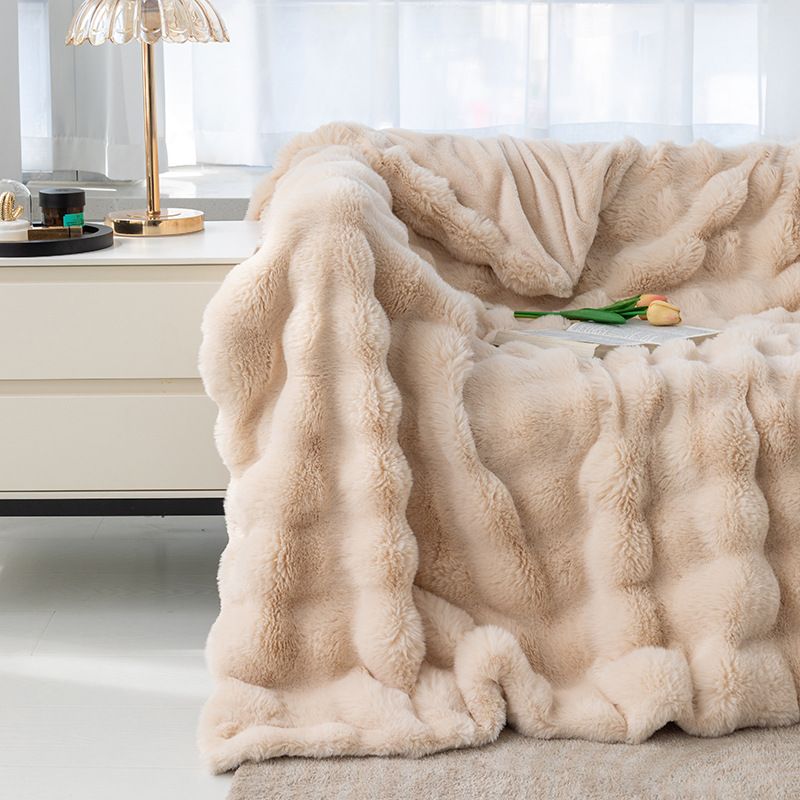 Tuscany Bubble Bunny Flanell-Decke für alle Jahreszeiten, für Nickerchen, Sofa, Korallenvlies, Freizeit, Klimaanlage_voghion.com