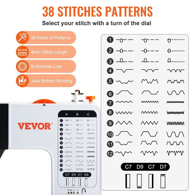 Punti di estensione 38 Pedale per cucire fai da te per tavolo Accessorio per macchina da cucire_voghion.com
