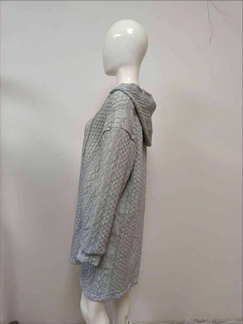 Oversize-Strickpullover mit Kapuze für Damen – gemütlicher Langarmpullover mit Kängurutasche für Herbst und Winter_voghion.com