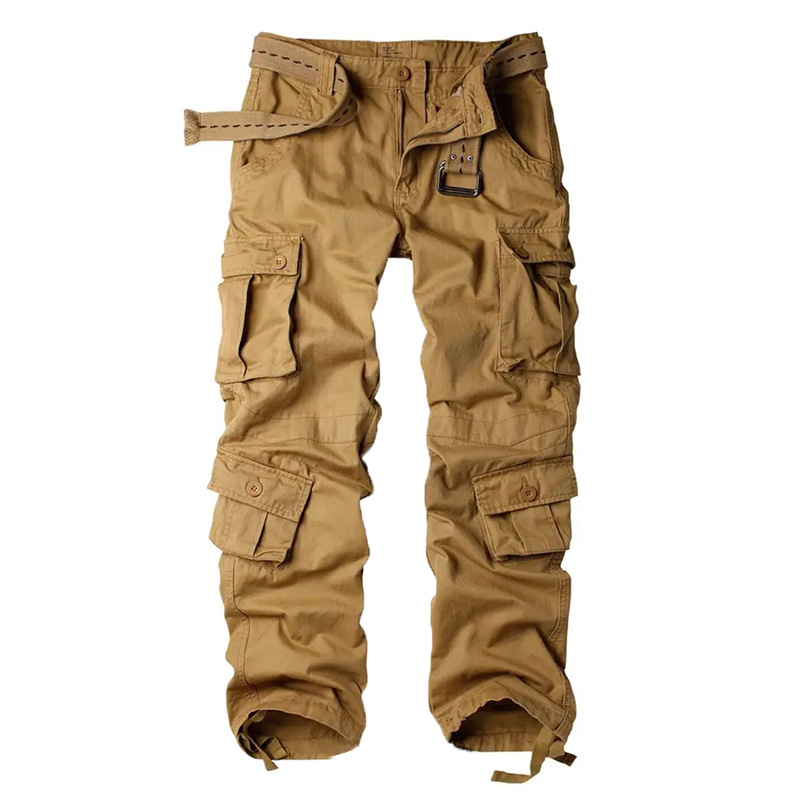 Herre bomull Kamuflasje Cargo bukser Rette ben Løse fritidsbukser Wear Wear Wear Bukser Herre_voghion.com