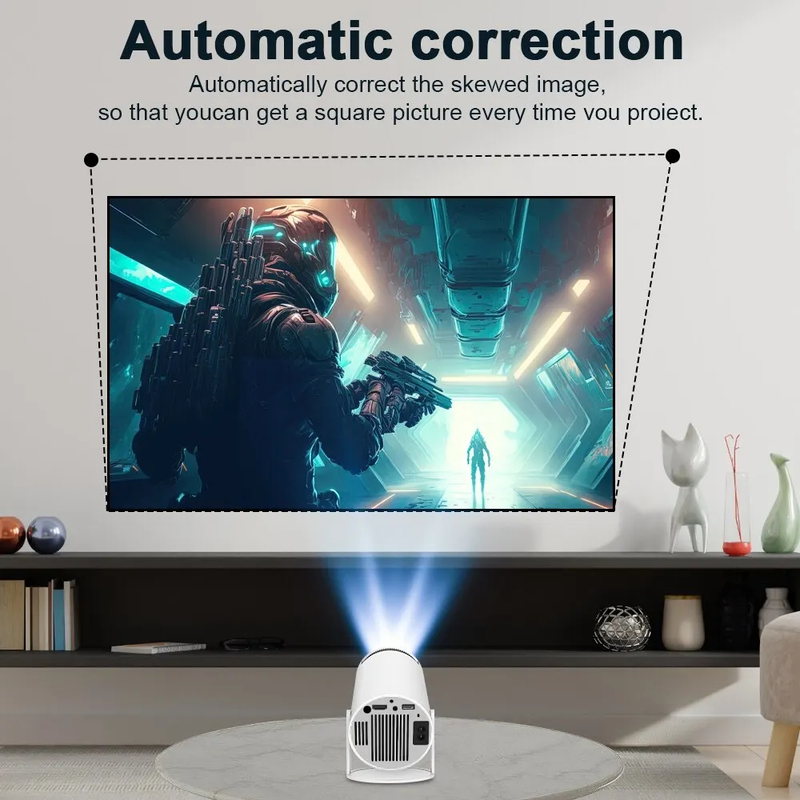 HY300 Projektor 4K Android 11 Dual Wifi6 200 ANSI Allwinner H713 Bluetooth 5.0 1080P 1280*720P Heimprojektor_voghion.com