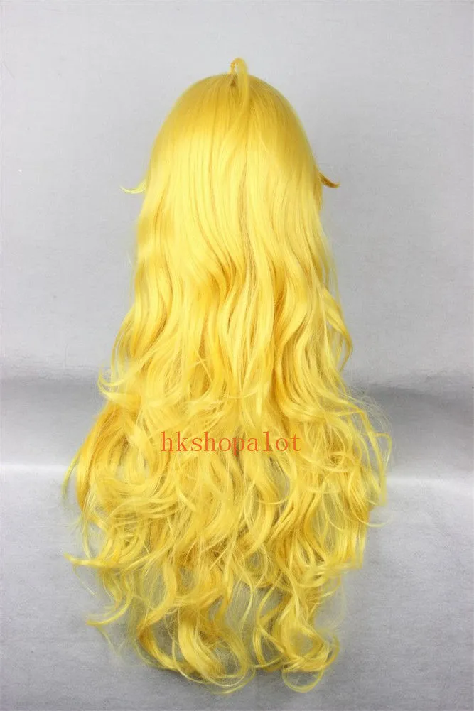 Perucă Printesa Peach Prestige, galbenă, lungă și ondulată, cu spirale, pentru cosplay_voghion.com
