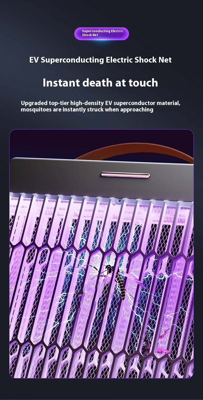 Tue-moustiques électrique – Rechargeable par USB, intérieur/extérieur, avec lampe UV et photocatalyseur (4 000 V, étanche IPX4)_voghion.com