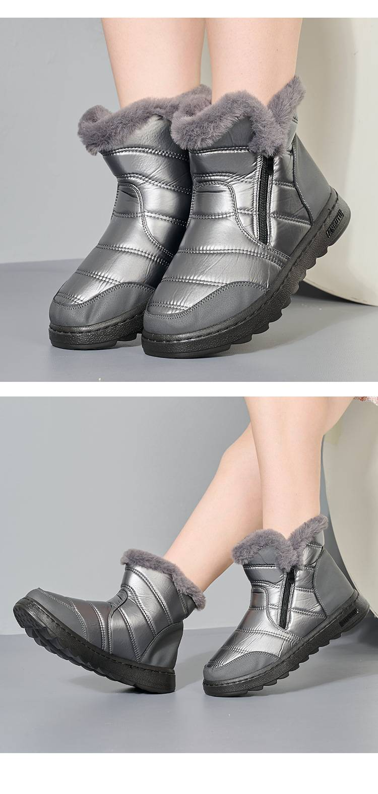 Nuove scarpe alte in cotone per donna, stivali da neve caldi e in pile, scarpe da mamma 2025_voghion.com