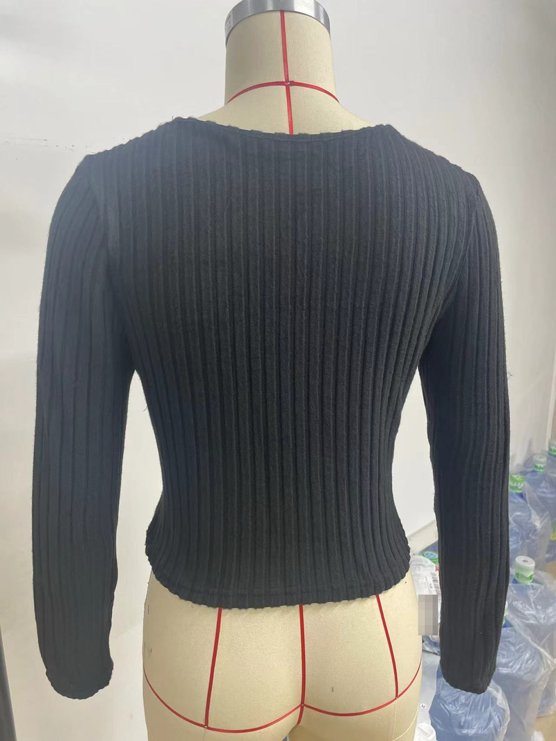 Women's Slim Fit Long Sleeve T-shirt Fall Fashion Square Neck Stretch Polyester Blouse For Work & Casual Wear_voghion.com