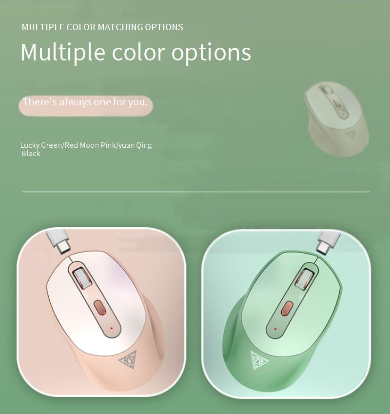 Souris sans fil Bluetooth Jingdi M20, double mode, clic silencieux, rechargeable, ergonomique, pour ordinateur portable (1600 DPI, 6 boutons, portée de 10 m)_voghion.com
