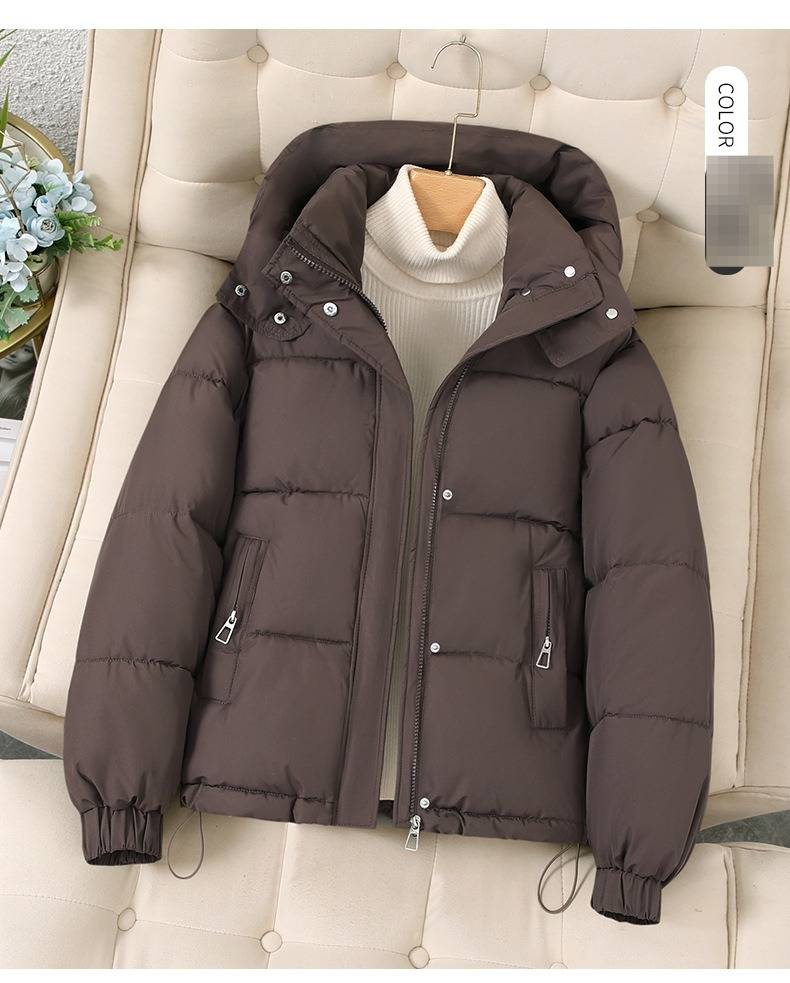 Women's Short Puffer Jacket With Hood - Lightweight Warm Winter Coat For Petite To Plus Size, Casual & Elegant Style_voghion.com