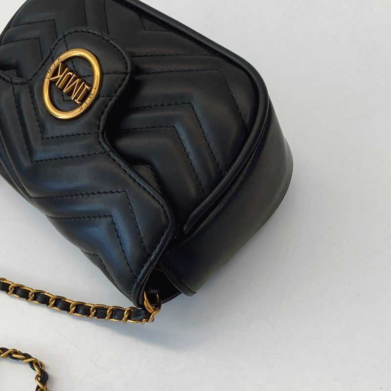 Elegant Striped Quilted Shoulder Bag Glossy Finish Gold Letter Decor Large Capacity Magnetic Flap Adjustable Strap Multifunction Travel Purse23*7*14cm_voghion.com