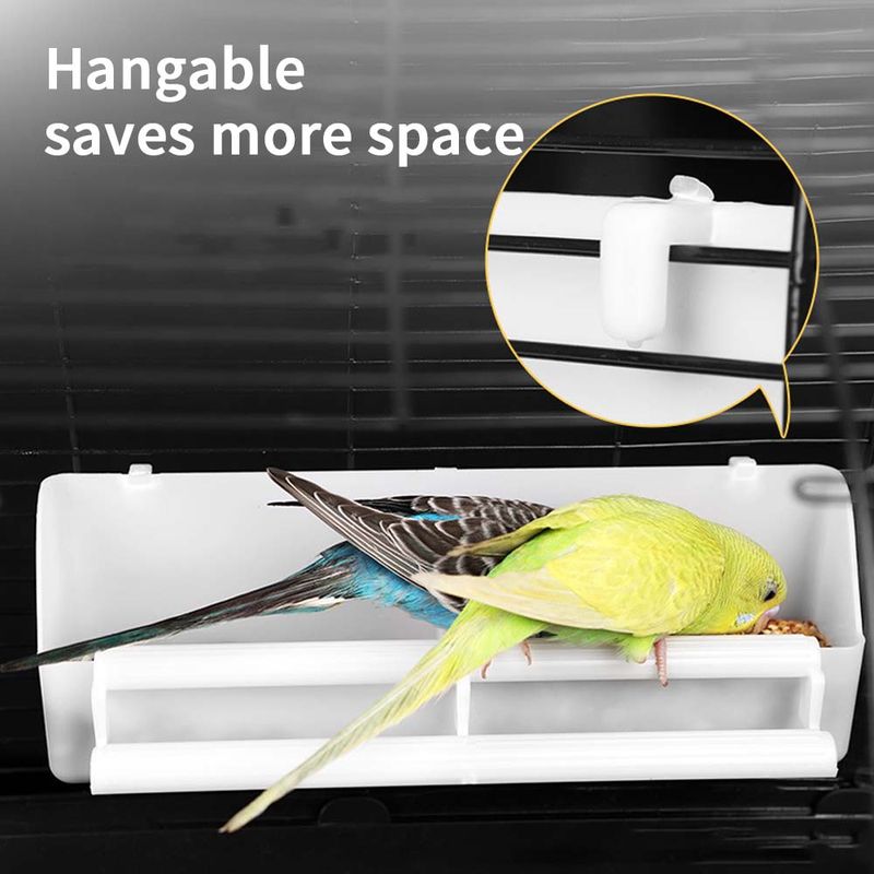 Robuster Vogelfutterspender aus PP mit zwei Fächern – perfekt für Papageien, Tauben und Nymphensittiche – leicht zu befüllende Futter- und Wassernäpfe für kleine Vögel_voghion.com