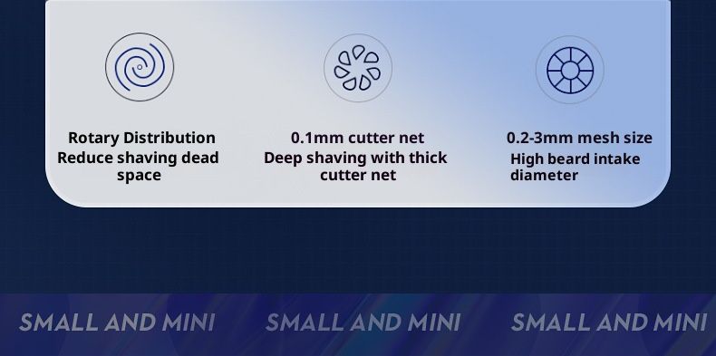 Mini-Elektrorasierer für Männer – Tragbarer Rotationsrasierer mit 5-Klingen-System, Typ-C-Ladefunktion, LED-Anzeige und über 60 Minuten Laufzeit_voghion.com