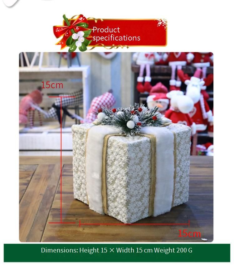 "Elegante set di decorazioni natalizie bianche - Set di 3 ornamenti in tessuto e metallo per albero, finestra e decorazioni festive"_voghion.com