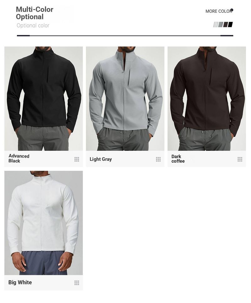 FiveHappyiness Urban Outdoor Functional Solid Color Breathable Men's Spring And Autumn Versatile Stand-up Collar Sports Casual Jacket 1190_voghion.com