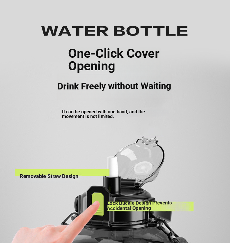 Tazza d'acqua di grande capacità, per uomo e donna, portatile, per sport, fitness, pancia, Dundong, secchio, tazza spaziale in plastica_voghion.com