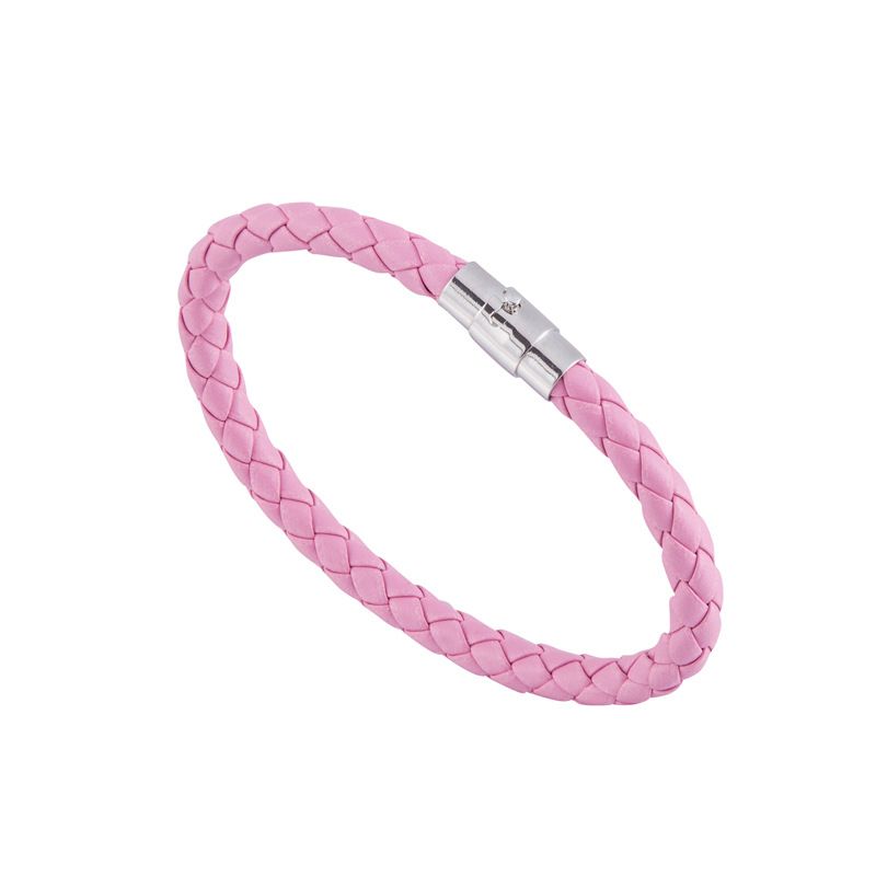 Braccialetto da uomo minimalista con fibbia magnetica intrecciata in pelle e cordino_voghion.com