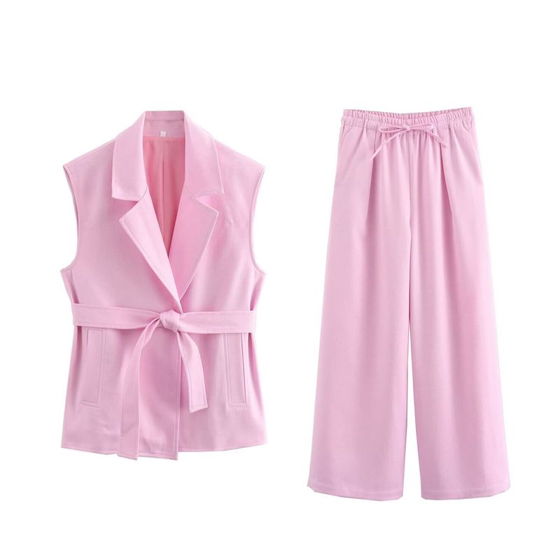 Wind With Belt Vest7768023 Wide-leg Pants7740102Set_voghion.com