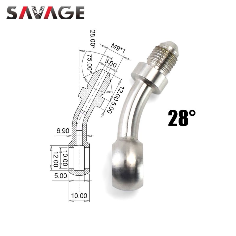 Motorcycle Brake Clutch Hydraulic e Pipe Adaptor Oil Hose Banjo Fitting AN3 Straight 0 14 28 45 60 Degree 10mm 3/8"_voghion.com