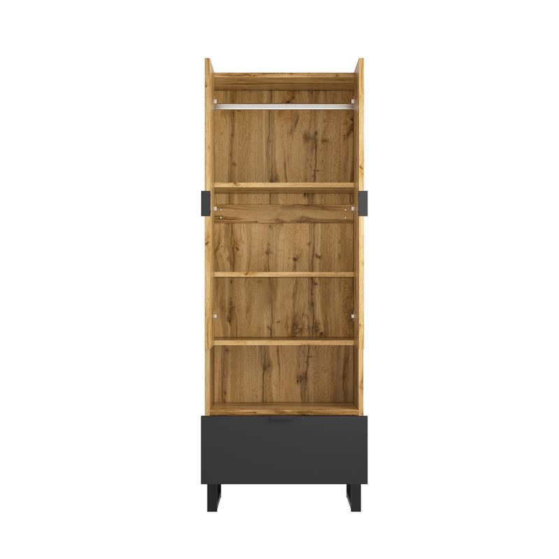 Ensemble Garderoben avec banc à chaussures et coussin, accessoires suspendus à l'avant, tiroirs et étagères réglables_voghion.com