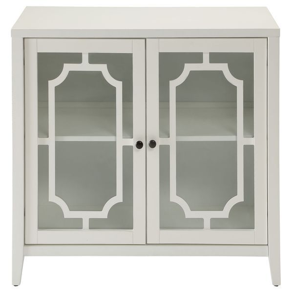 White Console Table With 2 Doors_voghion.com