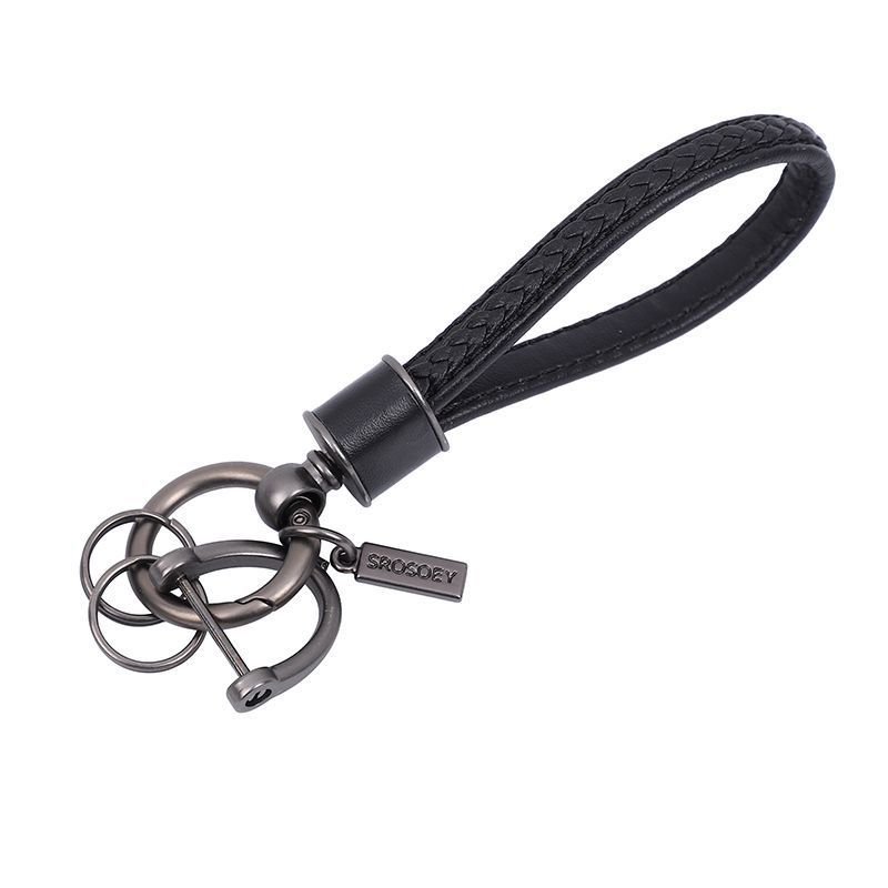 Porte-clés de voiture en cuir de vache, petit lapin, pendentif tridimensionnel, dessin animé, mignon, pour femme, personnalité, couple, sac_voghion.com