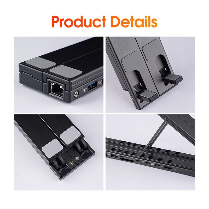 NeoGear NeoGear 8 in 1 Docking Station in lega di alluminio per laptop HUB personalizzato Interfaccia HDMI Supporto per tablet con raffreddamento_voghion.com