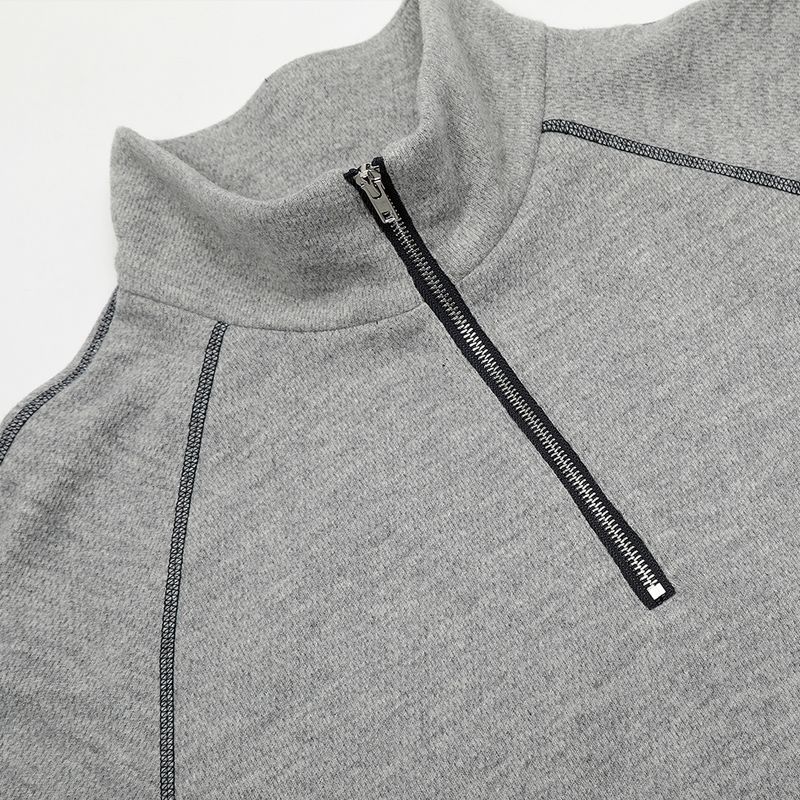 Felpa da uomo autunno, casual, alla moda, con cerniera corta, colletto rialzato, stile High Street, stile americano_voghion.com