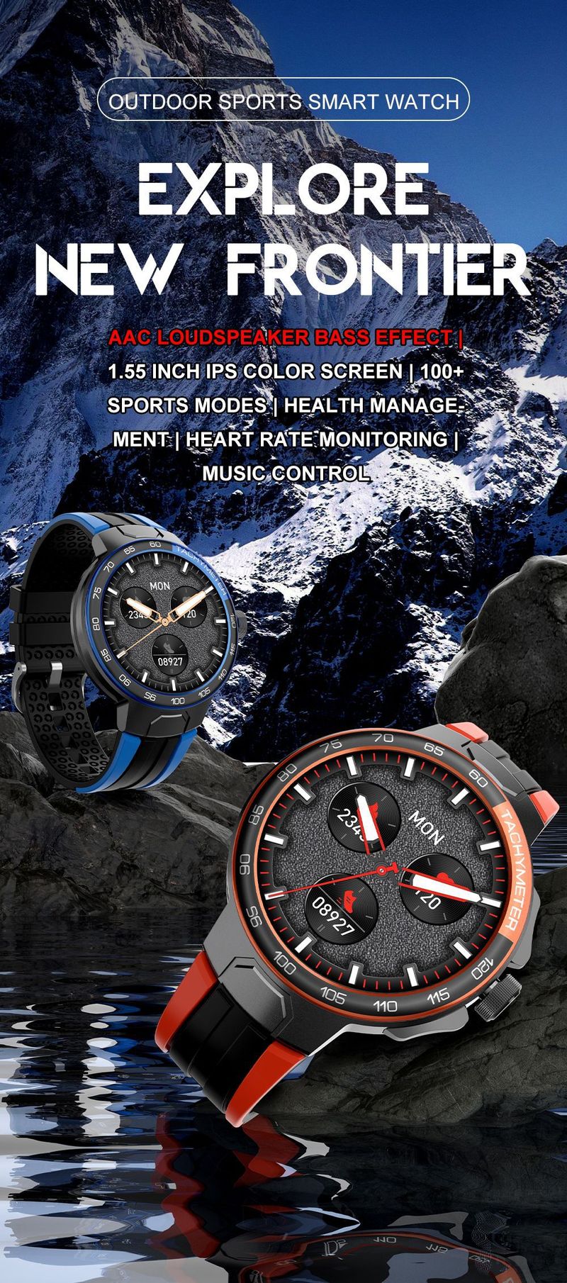 Digitální moderní dotykové tlačítko EX103 Chytrý náramek pro dospělé Venkovní Bluetooth hudební přehrávač_voghion.com