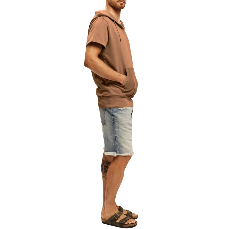 2023 New Large Sport Casual Sleeveless Men's Hooded Vest Loose Short Sleeve Sweetheart_voghion.com