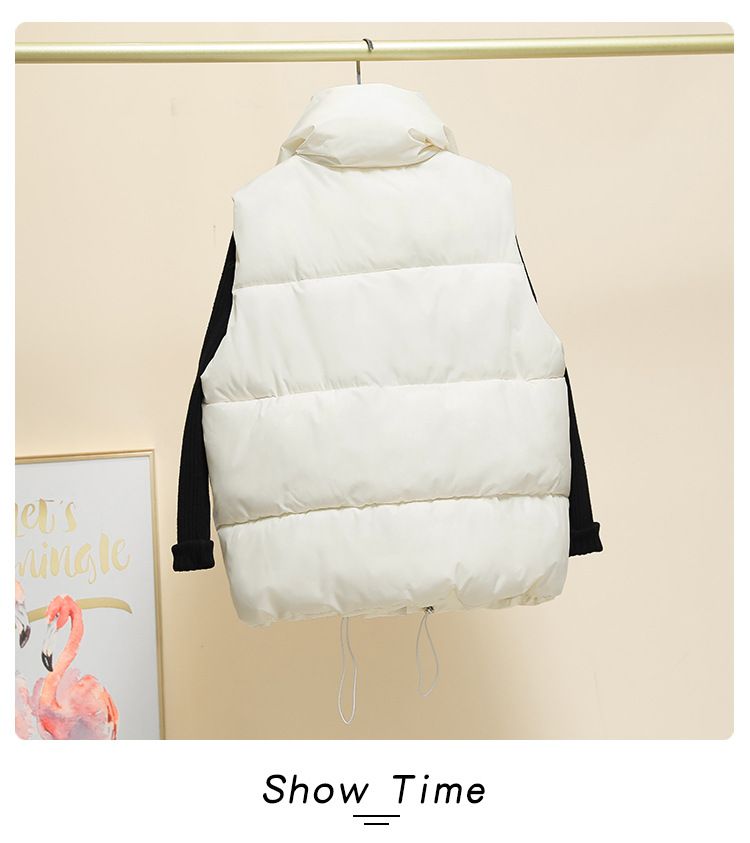 Women's Quilted Puffer Vest Short Sleeveless Jacket - Lightweight Warm Zip-Up Layering Piece For Fall Winter, Casual Chic Office Wear_voghion.com