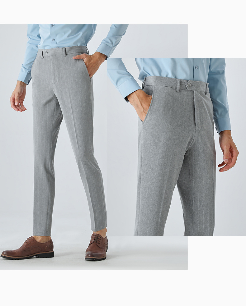 Men's Slim Fit Suit Set With Stripes - Formal Business Blazer & Pants For Wedding, Office & Special Occasions (Black, Gray, 7XL Sizes Available)_voghion.com