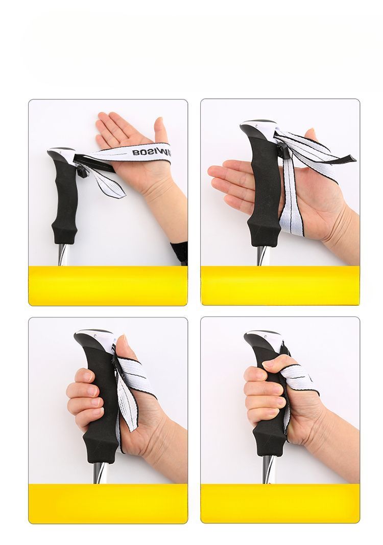 Bosim Süper Hafif Sağlam Kaymaz Trekking Bastonu Üç Bölmeli Teleskopik Taşınabilir Karbon Fiber Yürüyüş Bastonu_voghion.com