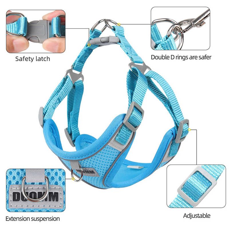 Dog Harness, Vest Small And Medium Dogs, Puppy Leash Set, Chest Strap For Chihuahua, Bulldog, Walking Leashes, Pet By PawParty Store_voghion.com