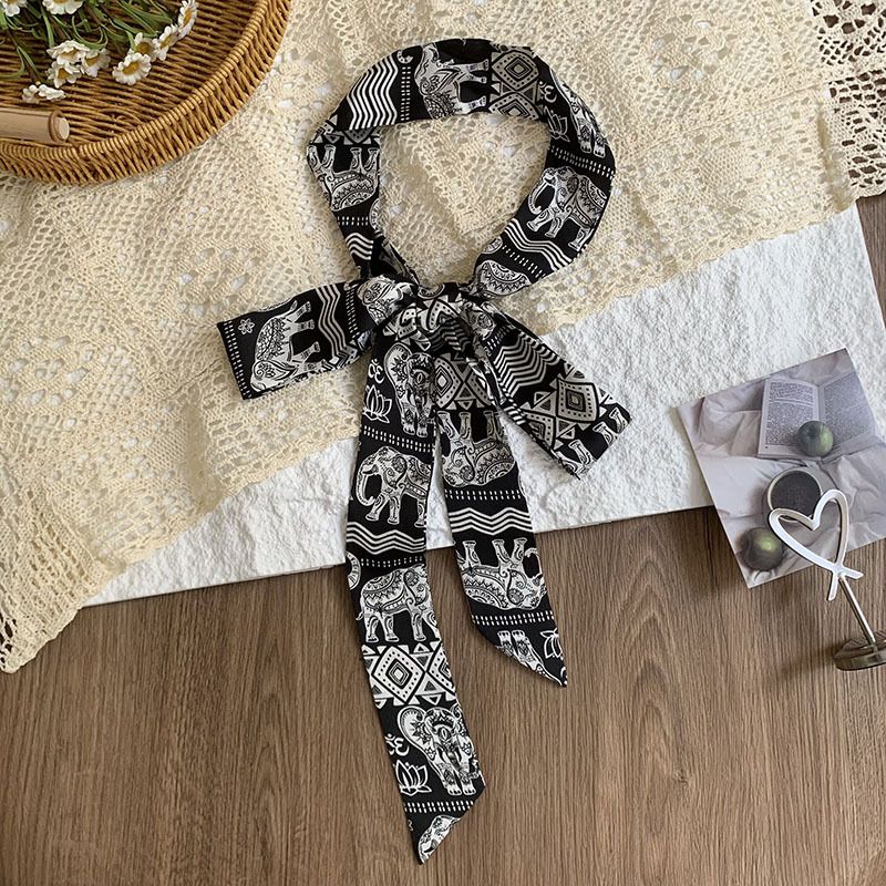 Fascia per capelli, fascia per capelli, cintura decorativa, sciarpa piccola versatile estiva di alta qualità a doppio strato a pois_voghion.com