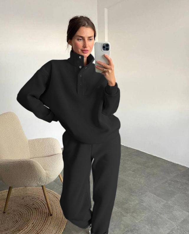 2025 Spring And Autumn New Hot Selling Women's Tracksuit Set Fashion Button-Up Collar Suit Two-Piece Set_voghion.com