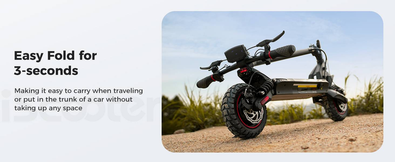 iScooter iX7 Pro Elektrisk Scooter 10'', 2*1000W 48V17.5Ah App Control, Dual Suspensions_voghion.com
