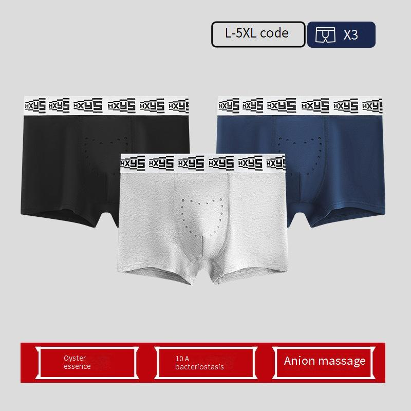 Herrenunterwäsche aus reiner Baumwolle 10A antibakteriell, bequeme Massage, physikalische Partikel, negative Ionen, gesunde private Teile, Oyster Element Boxer_voghion.com