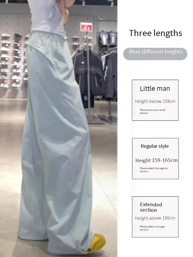 Calça cargo feminina de cintura alta, verão 2025 - Calça de trabalho leve, fluida e versátil com bainha ajustável, respirável e elástica para uso casual_voghion.com