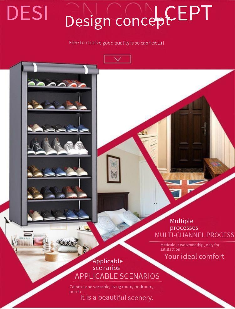 Schuhregal aus Metall – Modularer, verstellbarer Schuh-Organizer mit 5/6/8/10 Ebenen für Eingangsbereich, Kleiderschrank und Wohnheim (modernes, schlankes Design, Selbstmontage, rostfreier Rahmen)_voghion.com