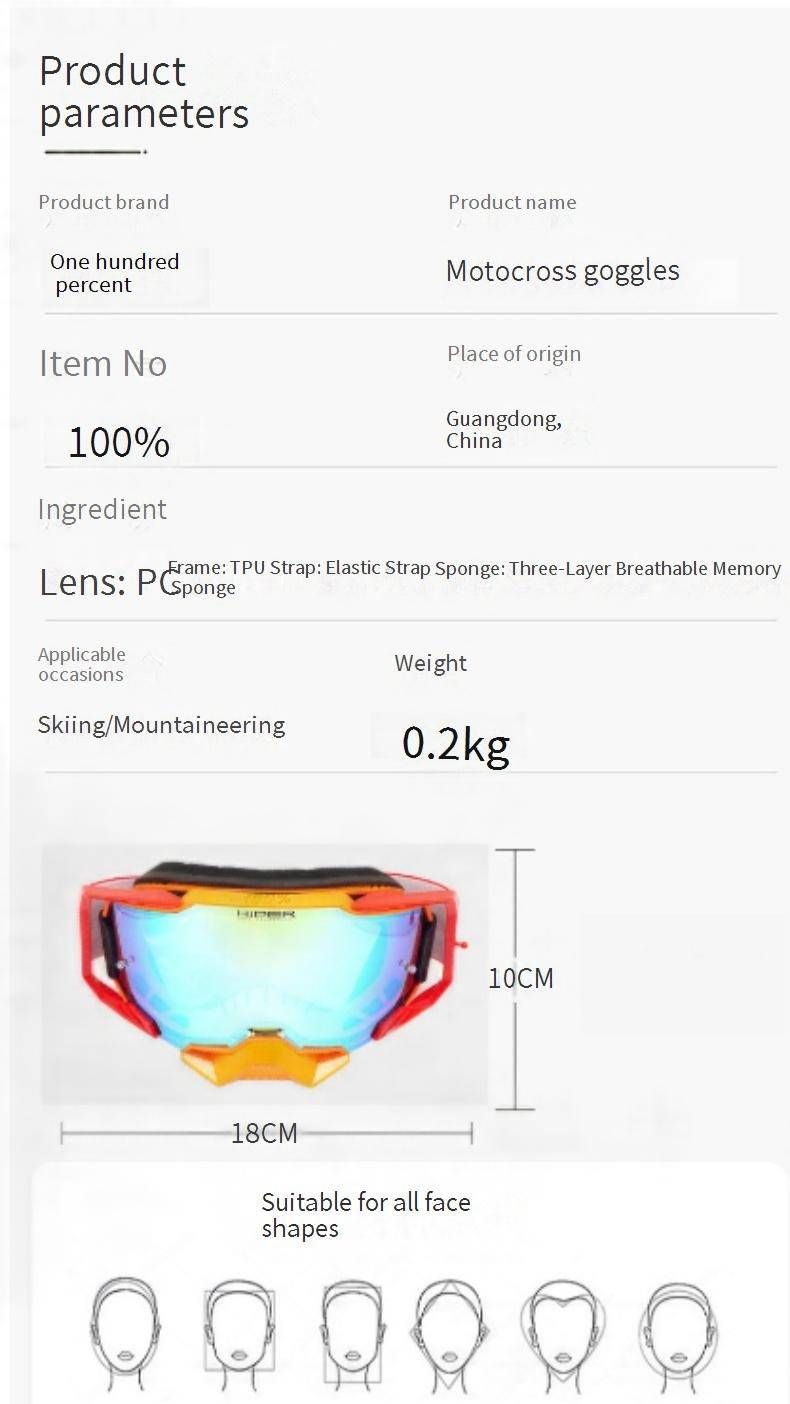 "100% UV Protection Sports Goggles For Motorcycle Cycling & Skiing - Windproof & Anti-Sand With Interchangeable Lenses_voghion.com