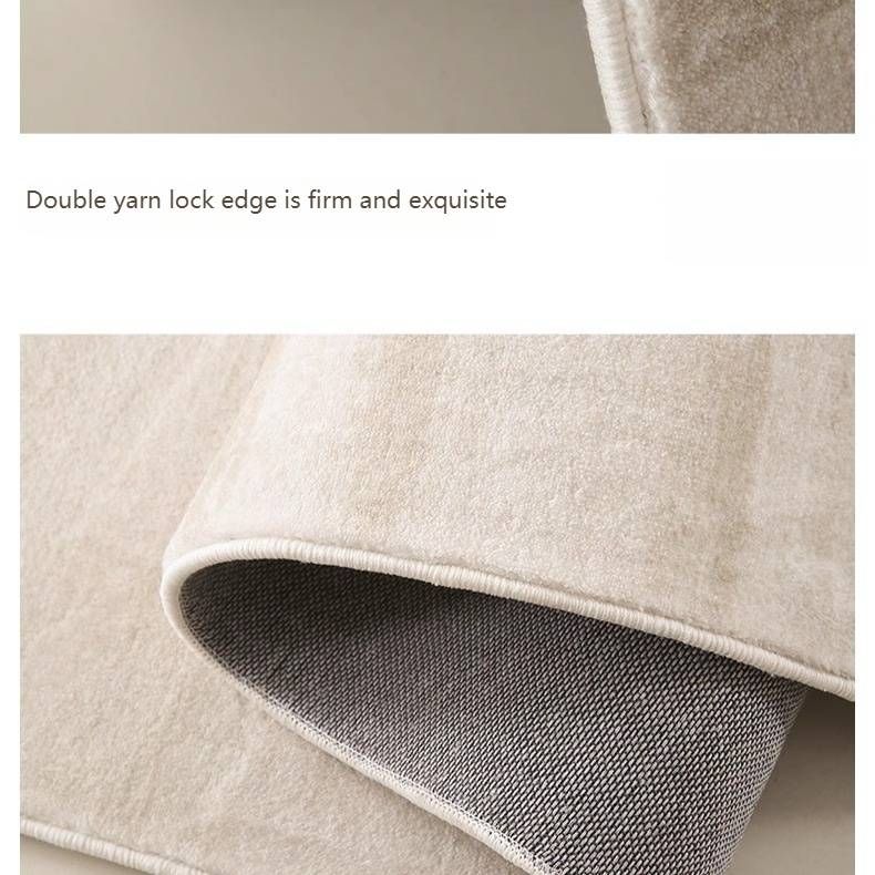 Luxury Cream-Colored Living Room Rug – Soft Polyester Sofa Carpet For Bedroom & Lounge – Stain-Resistant Easy-Clean Area Mat_voghion.com