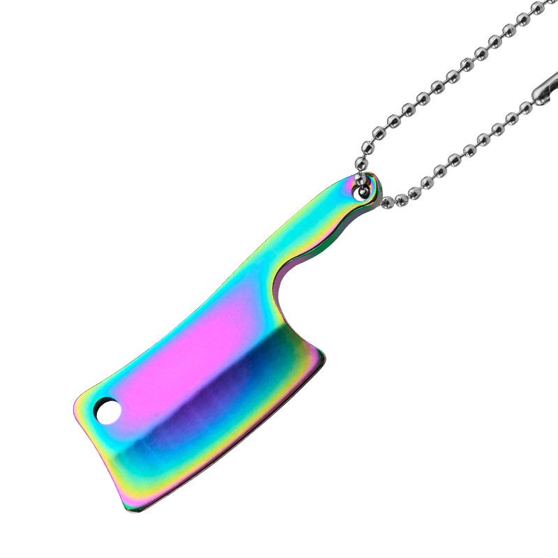 Mini portachiavi con coltellino tascabile - Manico in legno fatto a mano, lama affilata, portafortuna (opzioni oro/argento/colore)_voghion.com
