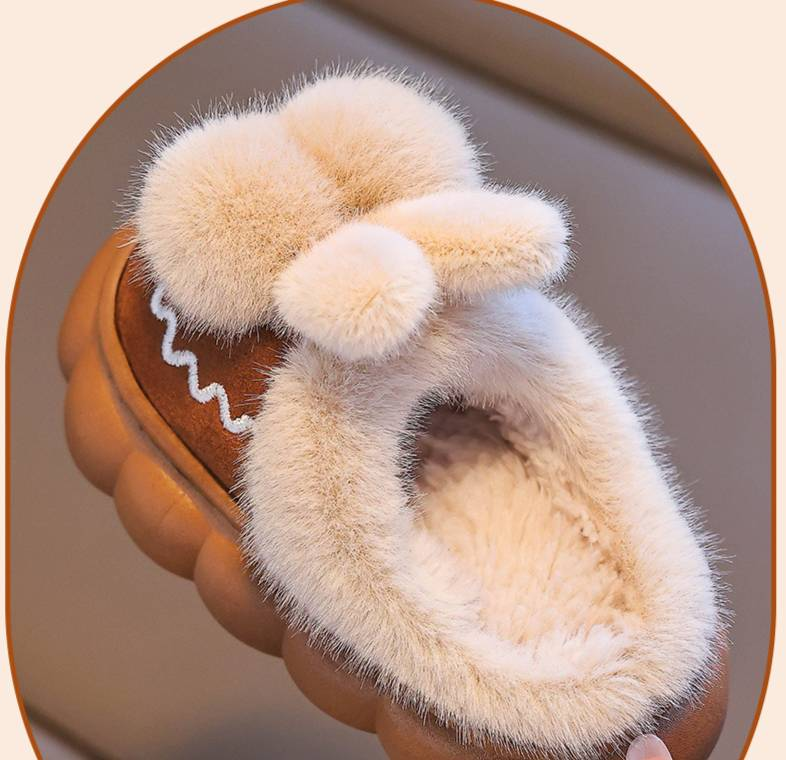 Pantofole invernali per bambini Mother & Kids con fodera in pile, suola antiscivolo, pantofole unisex da interno/esterno per bambini dai più piccoli ai più grandi (rosso, marrone, nero)_voghion.com