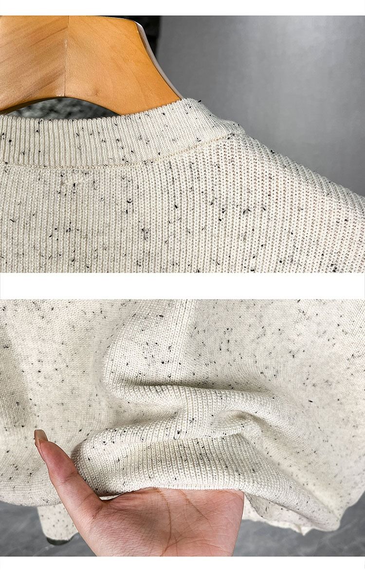 "Classic Heavyweight Knit Sweater - Relaxed Fit Solid Color Pullover For Men, Versatile Casual Wear For All Seasons"_voghion.com
