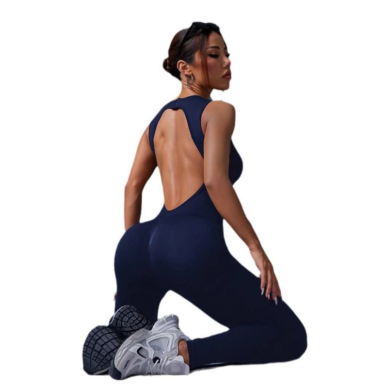 Body da yoga da donna a vita alta con schiena scoperta – Body da allenamento senza cuciture, traspirante ed elastico per pilates, danza e palestra_voghion.com