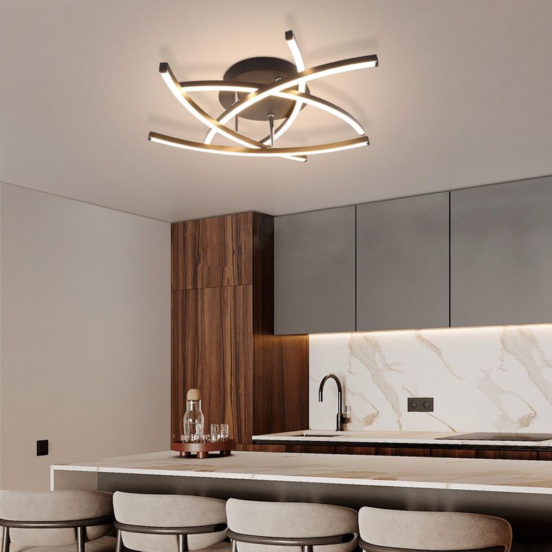 Glitzerlife Deckenleuchte LED Deckenlampe Weiß - Wohnzimmerlampe 32W Dimmbar Modern Design Schlafzimmerlampe Mit Fernbedienung Flurlampe Für Esszimmer Küche_voghion.com