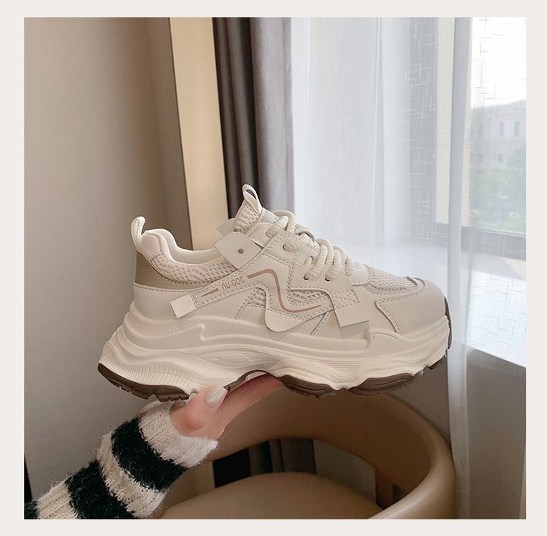 Thick Soled Dad Shoes For Women Ins Trend New Style Fashionable Versatile Mesh Breathable Sports Casual Shoes For Women_voghion.com