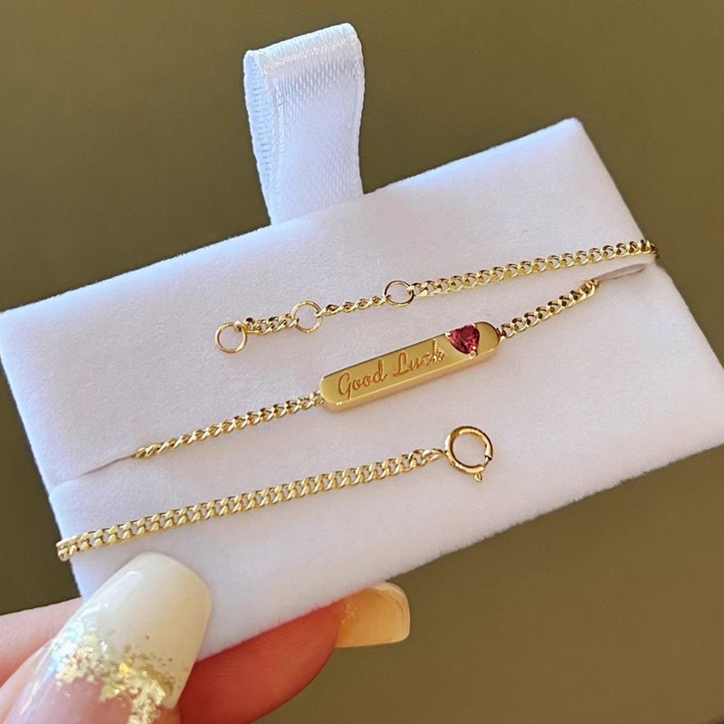 Bracciale alla moda intarsiato a forma di cuore cubano, stile minimalista, in argento puro, a corpo intero, marchio Googluck, Red Deer_voghion.com