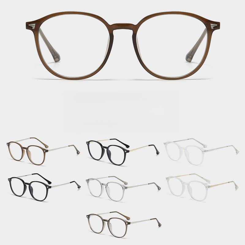 Coole teefarbene Metallbrille mit rundem Rahmen für Damen, Herbst/Winter 2025, neu_voghion.com